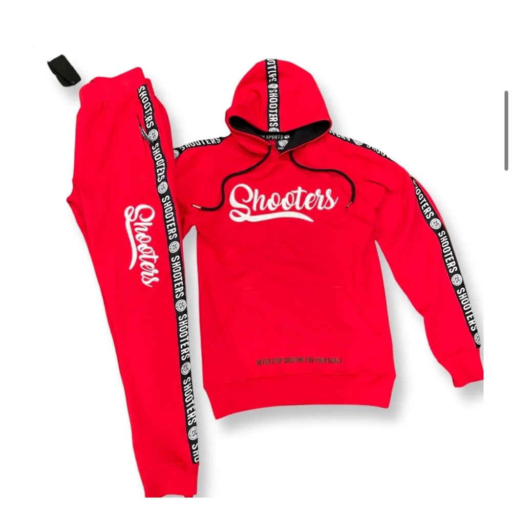 Shooters red and white sweat suit size large. Anniversary edition. NWT.